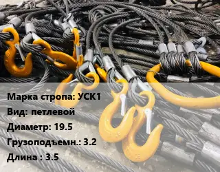 Строп канатный (чалка) УСК1 петлевой D=19.5 Грузопод.:3.2 L=3.5